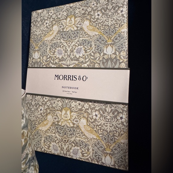 William Morris & Co. coordinating fine china coffee mug & faux leather journal - Picture 3 of 7